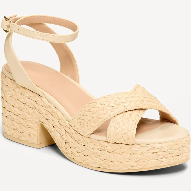 Old Navy Women's Raffia Platform Sandals