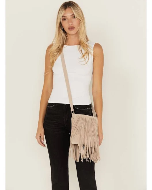 Idyllwind Women's Camarillo Metallic Fringe Suede Crossbody Bag