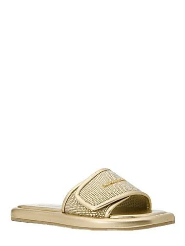 MICHAEL Michael Kors Suki Embellished Metallic Slide Sandal