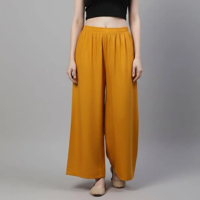 Boho Wide Leg Rayon Palazzo Pants