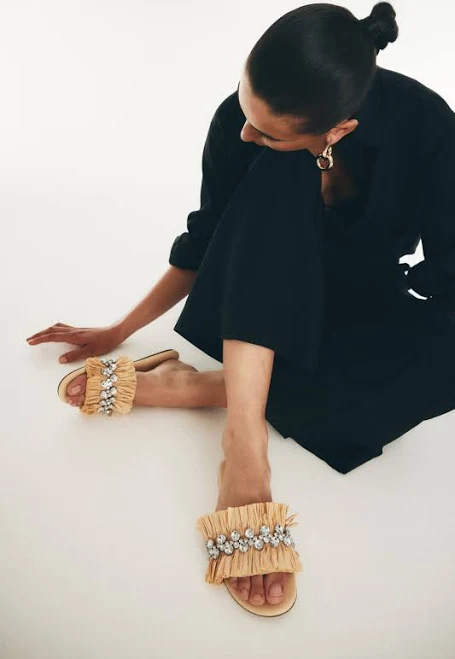 H&M Ladies Rhinestone-embellished Sandals