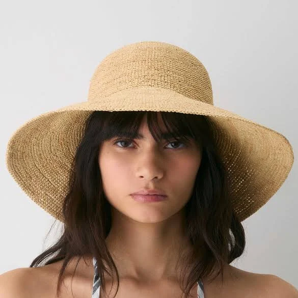 Aritzia Sunbeam Raffia Medium-Brim Hat