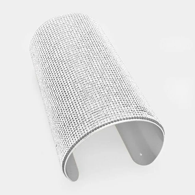 L&M Bling Wide Rhinestone Cuff Bracelet