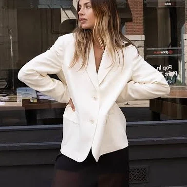 Oak + Fort Chateau Relaxed Fit Tencel Blazer