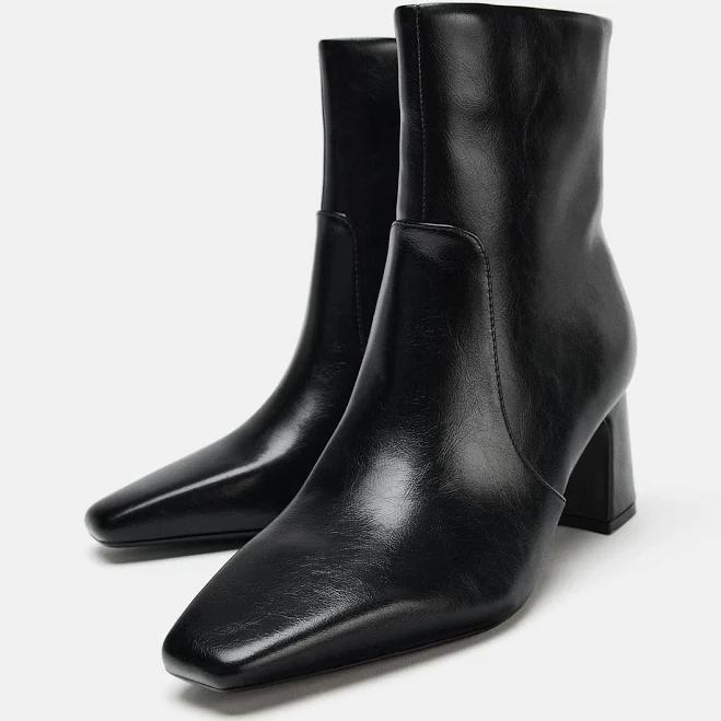 Zara Block Heel Ankle Boots