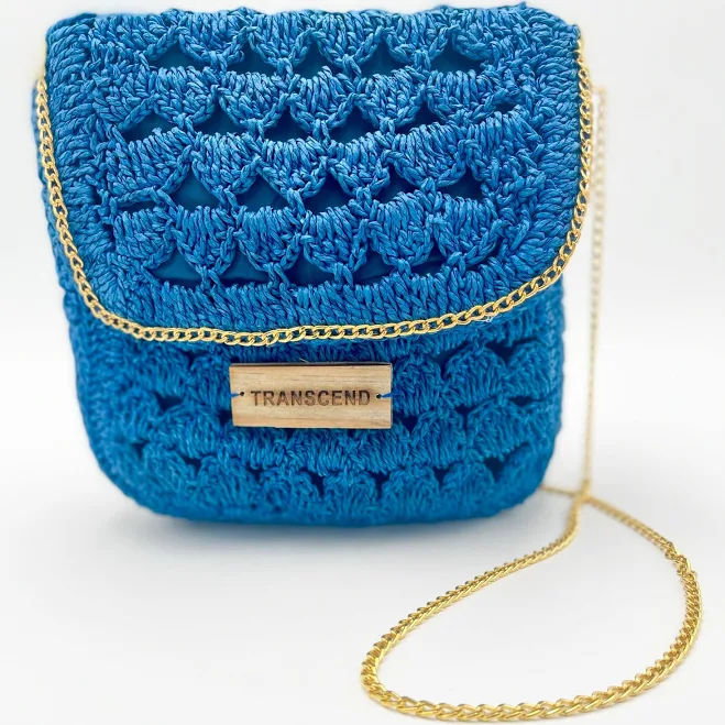 Transcend Women's Handwoven Raffia Flap Bag