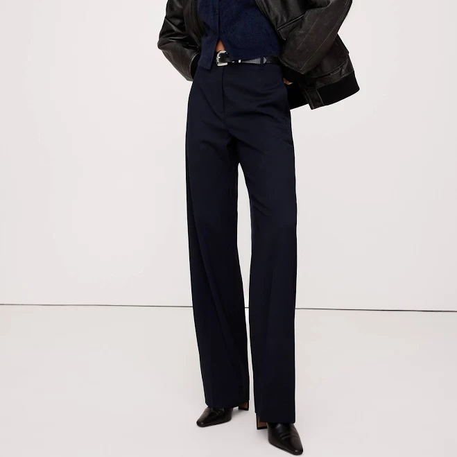 Banana Republic Women's High-Rise Modern Straight Italian Wool Pants