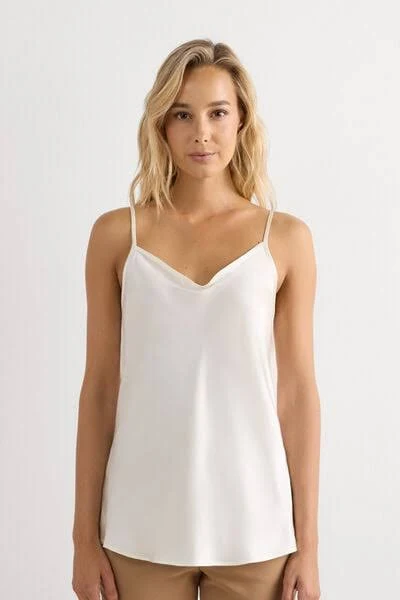 Intimissimi Silk Satin V-Neckline Top