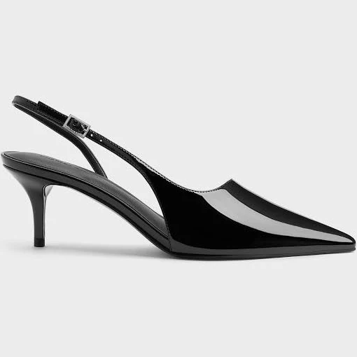 Charles & Keith Patent Slingback Pumps