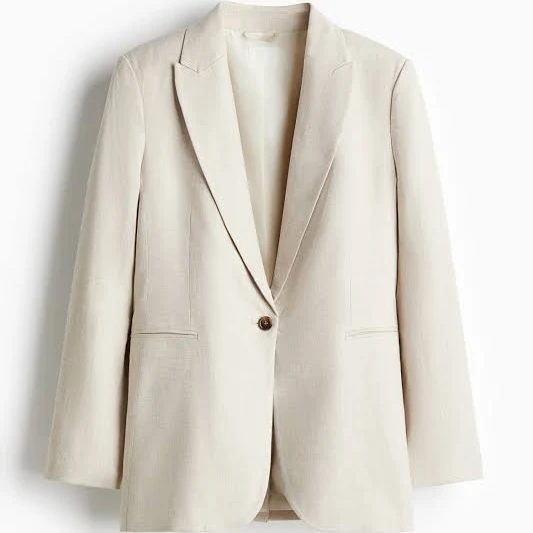 H&M Ladies Linen-Blend Blazer