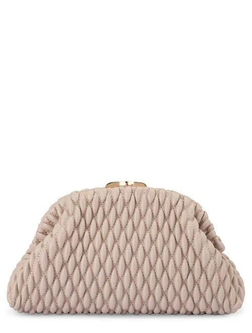 Olga Berg Paige Textured Faux Leather Clutch