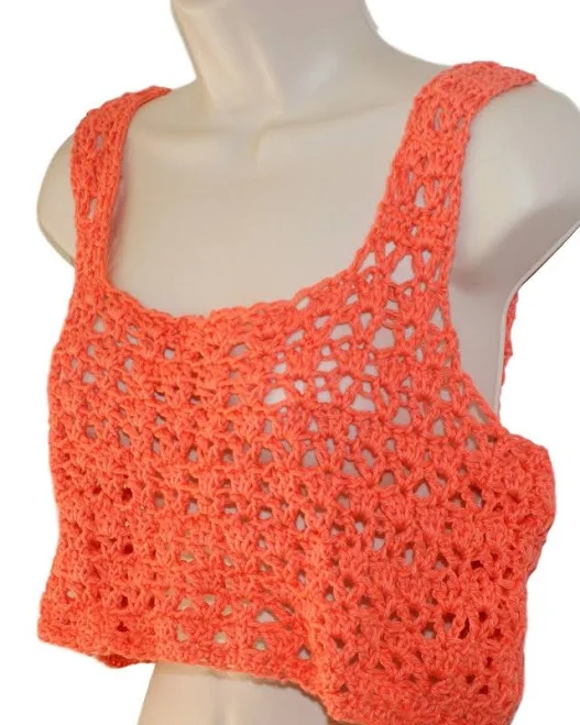 Sleeveless Crochet Cotton Tank Top