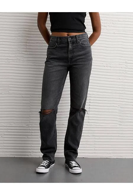 AE Stretch Super High-Waisted Straight Jean Women's