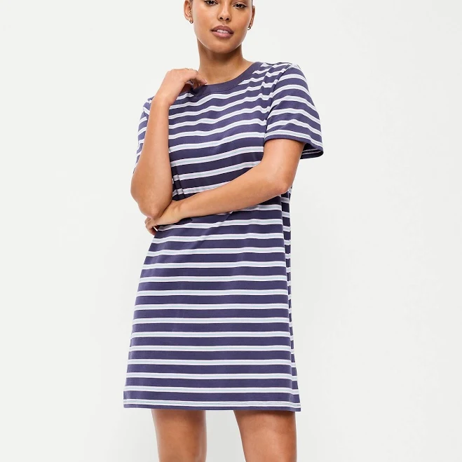 Old Navy Women's Vintage Crew-Neck Mini T-Shirt Dress