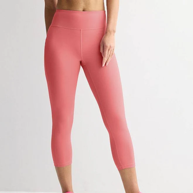 Women's Tek Gear Ultrastretch Pocket High-Waisted Capri Leggings, Size: Large, Scented Rose
