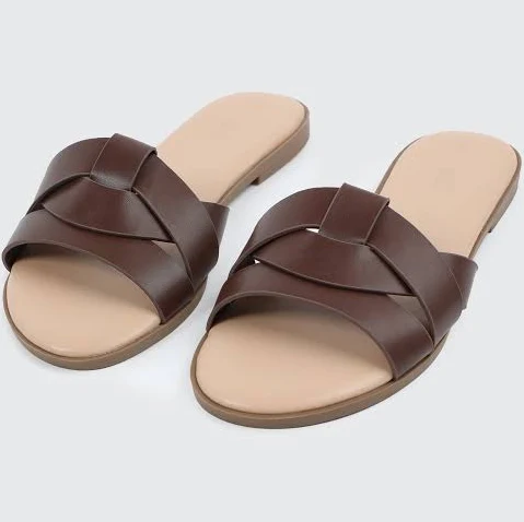 Ardene Women's Braided Vamp Flat Sandals