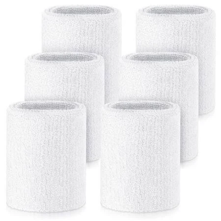 Soft Terry Cotton Wrist Sweatbands (2 Pack)