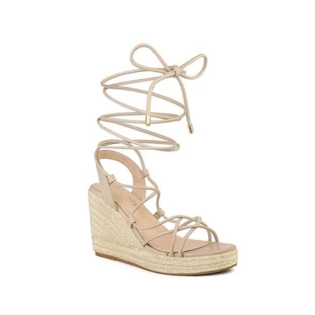 Blissful Step Women's Lace Up Platform Heel Espadrille Sandals