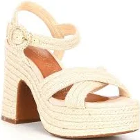 Chelsea & Violet Brianna Woven Jute Cross Band Platform Sandals