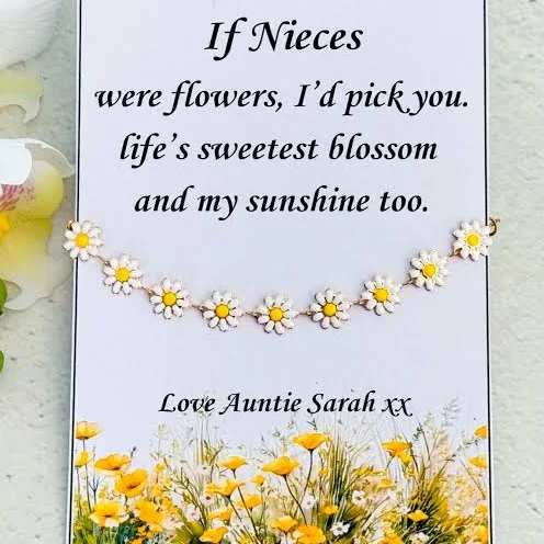 Silver Plated Daisy Flower Charm Bracelet