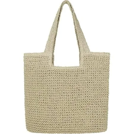 Handmade Woven Straw Hobo Tote