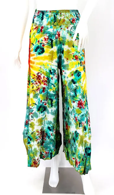 Wide Leg Bohemian Rayon Palazzo Pants