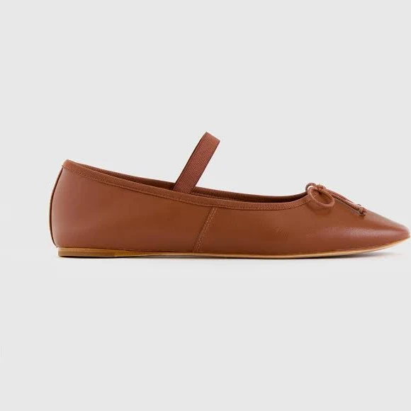 Quince Women's Italian Leather Mary-Jane Ballet Flats