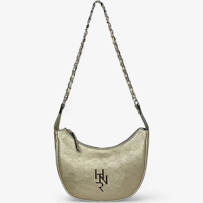 Synthetic Leather Mini Curved Shoulder Bag with Braided Chain