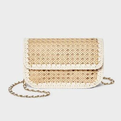 A New Day Straw Caning Crossbody Bag