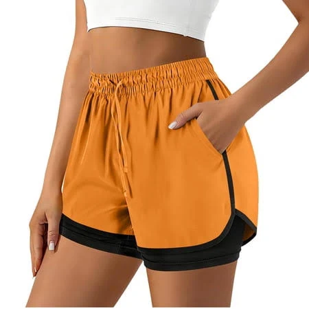 Women's High Waist Quick Dry Athletic Shorts with Liner and Pockets