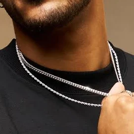 JAXXON Men's Cuban Link Silver Bracelet