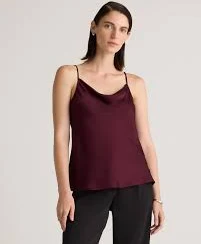 Washable Stretch Silk Cowl Neck Cami