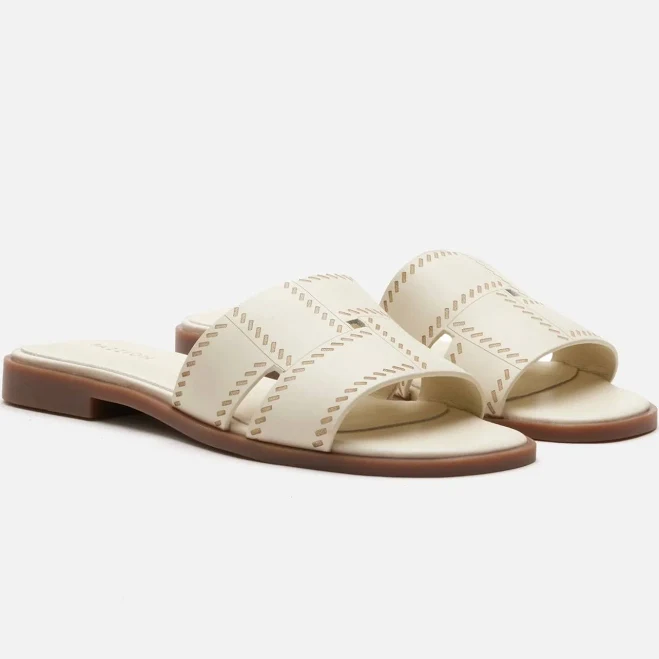 Alouette Woven Leather Slides