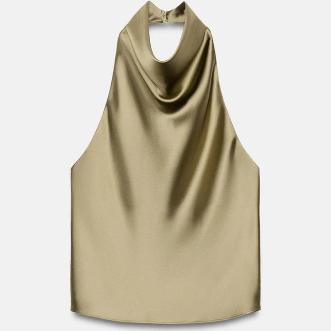 Zara Satin Halter Top