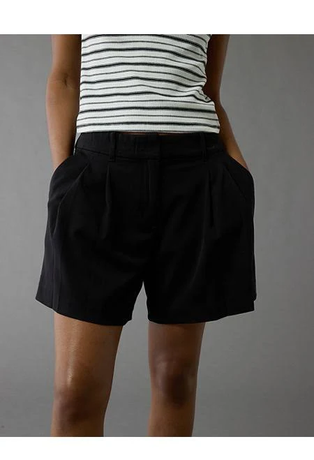 AE Women's High-Waisted Pleated Stretch Trouser Shorts