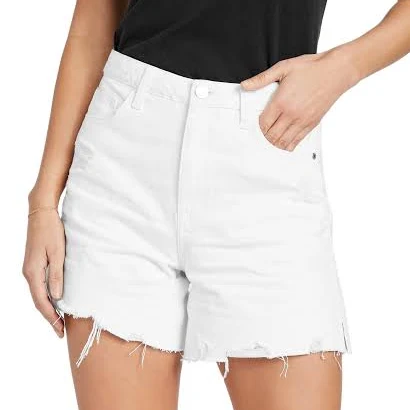 GUESS Factory Zorah Distressed High-Rise Denim Shorts