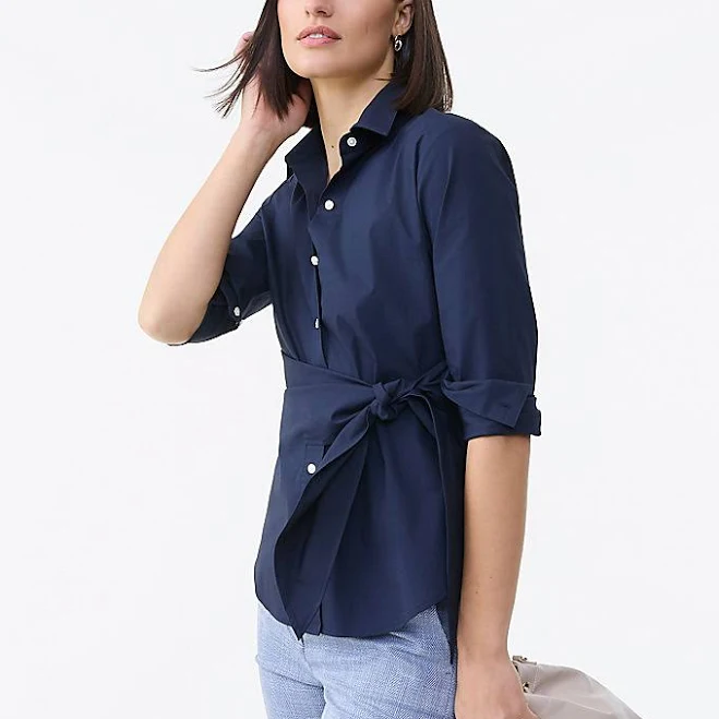 Ann Taylor Women's Tie Waist Button Down Shirt