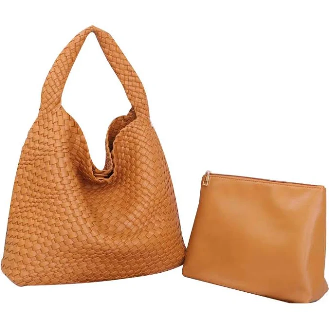 The Willow Large Woven Vegan Leather Tote