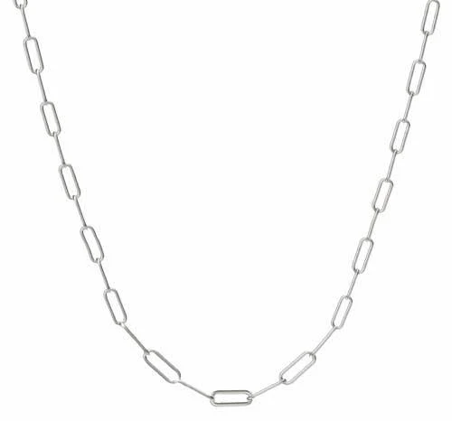 Donatello Gian Rhodium Plated Silver Clip Link Necklace