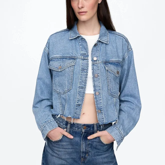 Women's Ultrasoft Icon Denim Crop Jacket by Gap
