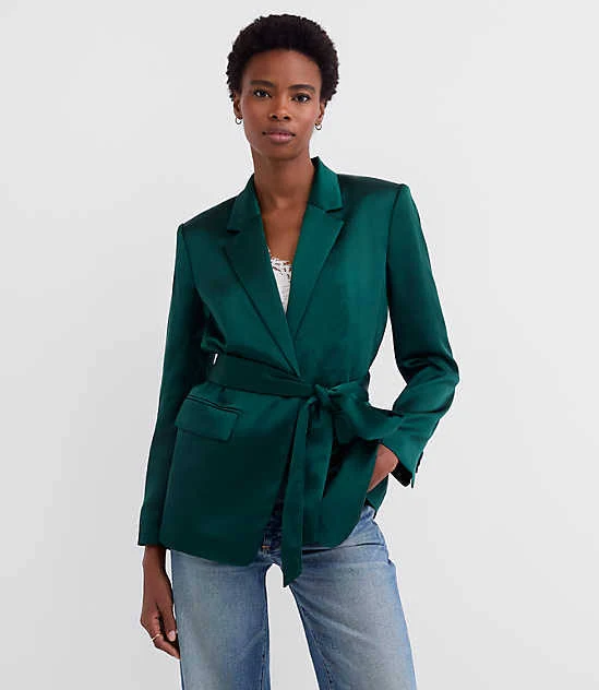 Loft Women's Tall Satin Belted Blazer