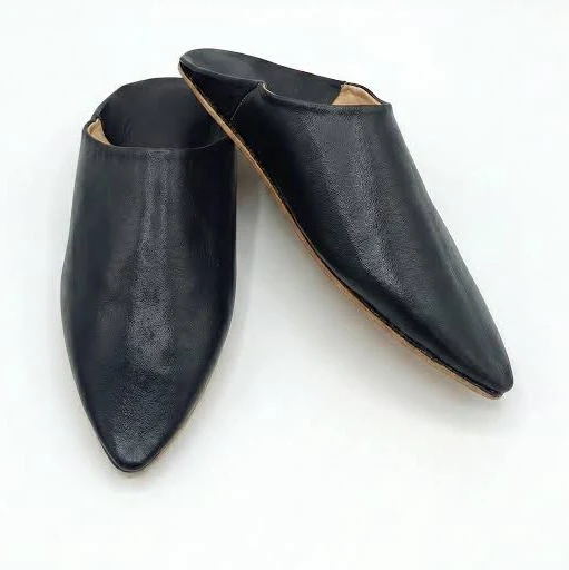Minimalist Genuine Leather Babouche Mules
