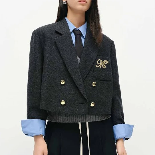 MO&Co. Women's Cropped Wool Blend Blazer