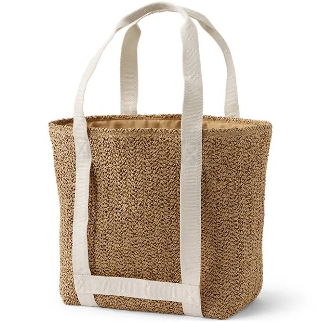 Lands' End Women's Straw Tote Bag