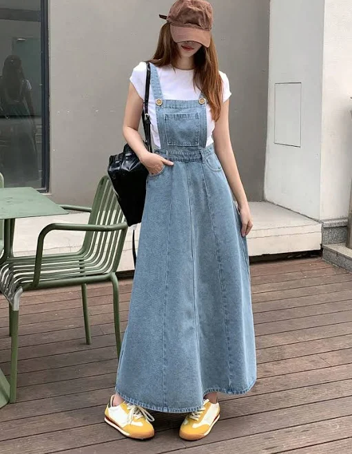 Dazy Women's Denim Maxi Dress