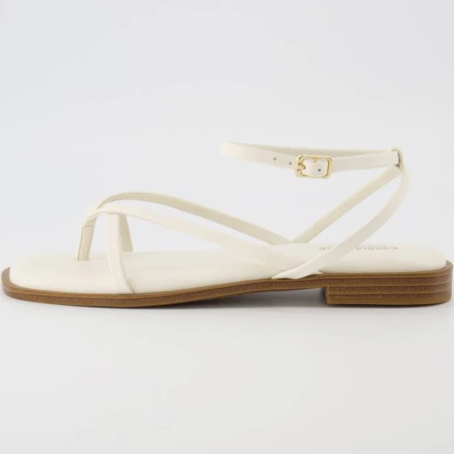 Cushionaire Women's Vida Strappy Flat Sandal with Memory Foam