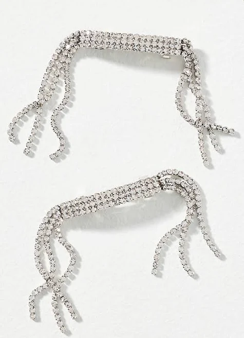 Anthropologie Crystal Barrette Set of 2