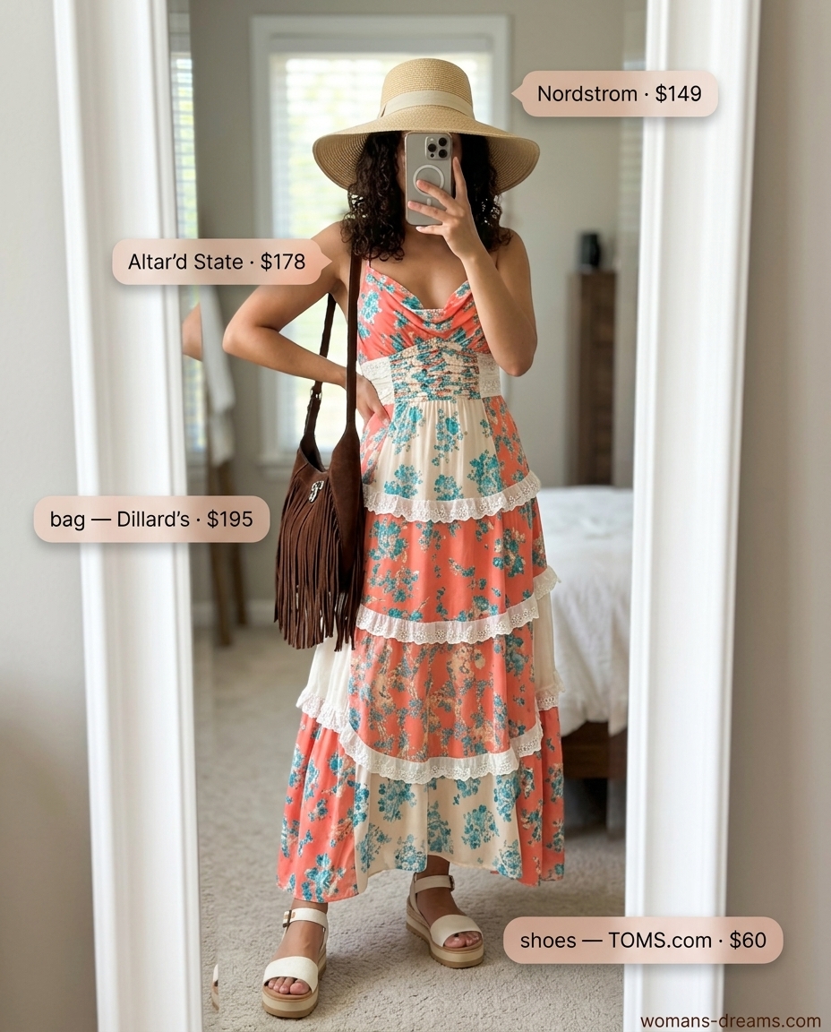Bohemian multi-color floral cowl neck maxi dress for summer festivals and beach vacations in 2026.