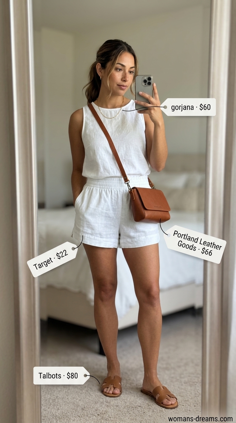 Chic white linen set for women, perfect for travel and brunch in 2026.