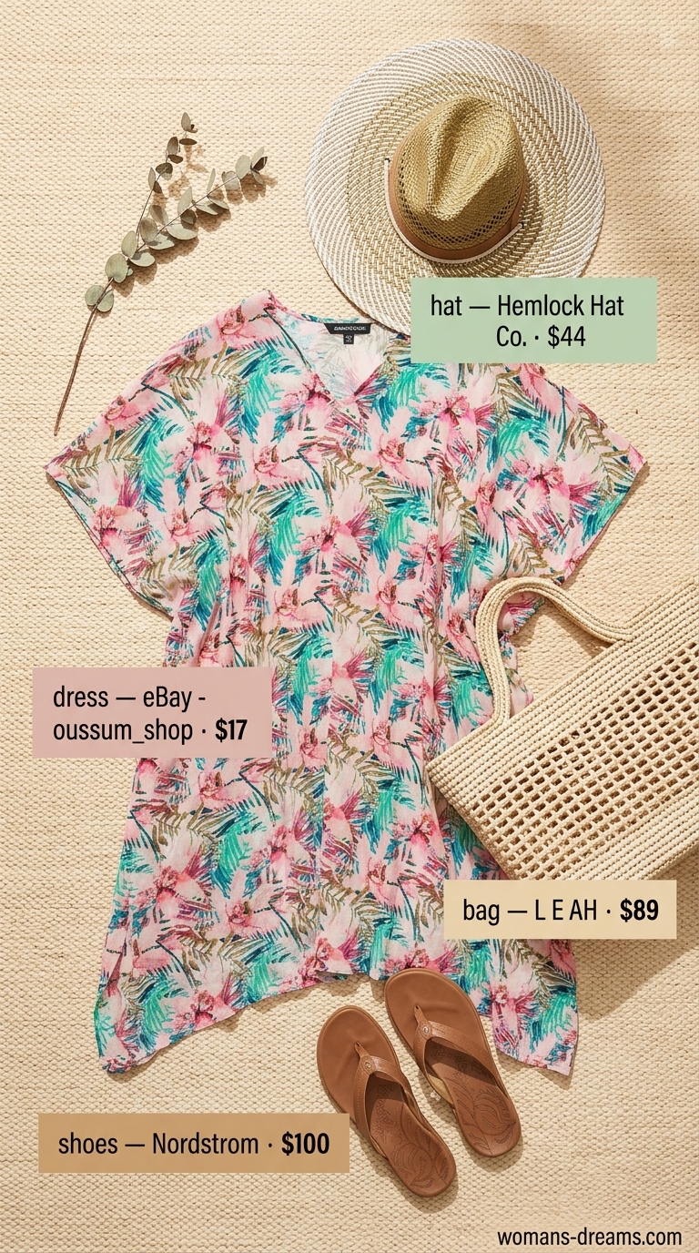 Boho maxi kaftan dress for summer outfits for women with blonde hair 2026. Relaxed beach cover-up or resort wear.